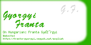 gyorgyi franta business card